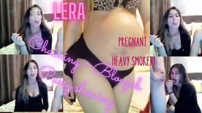 Pregnant Lera Chainsmoking & Blowjob For Her bf