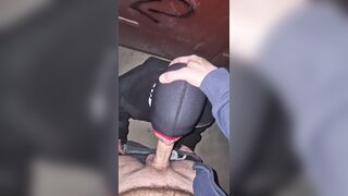 Deep throating him off till the end
