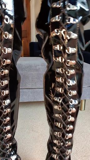 Mistress Jessica Pvc Thigh High Boots