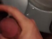 Cumming in airplane bathroom while flying