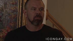 Naughty gay makes anal love with boyfriends beefy father