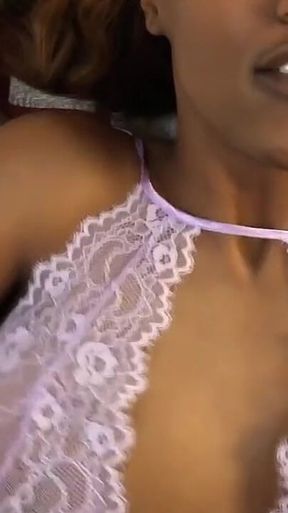Creampie Quickie with My Big Tits Black Girlfriend