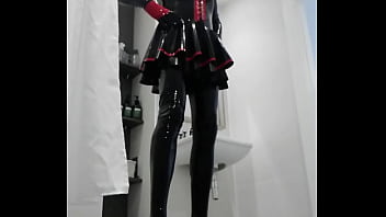 Modelling latex and heels in the bathroom