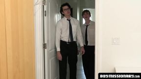 BoyMissionary.com - Tattooed hunk's threesome pounding of twinks after cock sucking