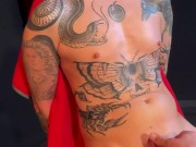 Guy 31 - Closeup Playing with Adam Asker's Veiny Uncut Cock, Precum and Foreskin until he cums Twice
