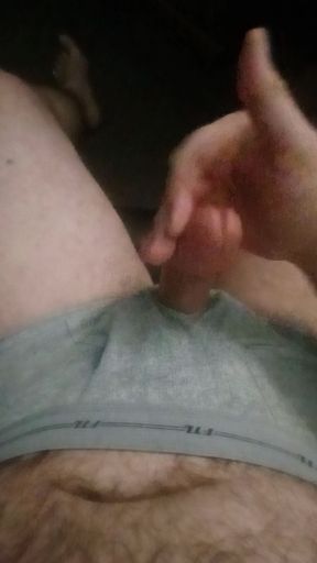 Jerking in gray 90s Fruit of the Loom briefs