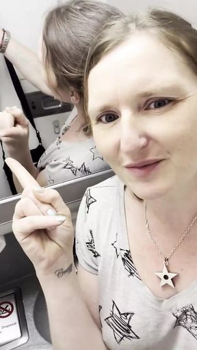 After a Massive Piss on a Plane Which Goes All Over My Butt N Thigh, I Get My Boobs N Bush Out to Freshen up N Clean My Teeth