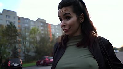 Public Agent Stunning brunette with fantastic tits fucks a stranger to pay a fine