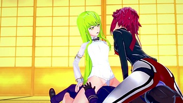 CC and Kallen have fun with Lelouch - Code Geass Parody