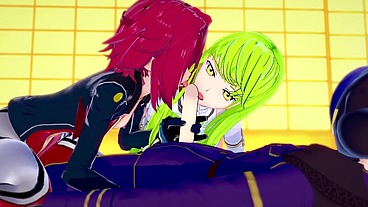 CC and Kallen have fun with Lelouch - Code Geass Parody