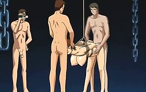 Roped hentai bigboobs sucking dick and poking from behind