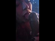Sucking his big thick cock deep throat pov