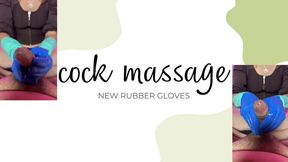 massage cock in new rubber gloves