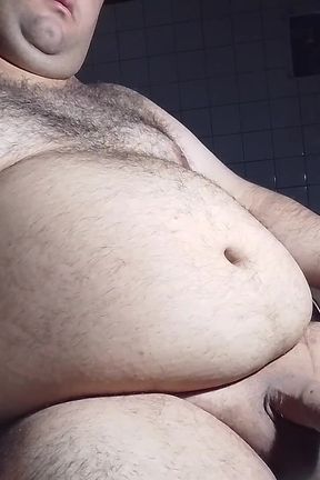 Sweaty Fat Man Masturbation