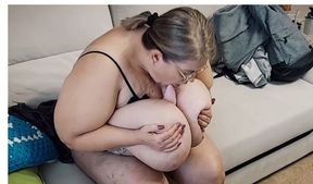 EVEN IMPOTENT MEN WILL CUM FROM THESE BOOBS ! My stepmom&#039;s gigantic, huge size 15 boobs are the biggest in Russia.Macromastia.