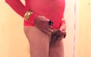 Brunette slut in pink ankle boots