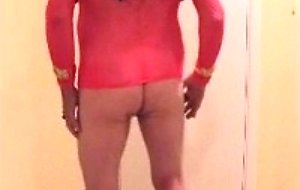 Brunette slut in pink ankle boots