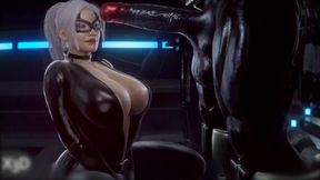 Blowjob by a sassy black cat with venomous tongue in 60 FPS &mdash;  raw and uncensored