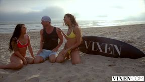 Two best friends meet a muscular surfer just for sex