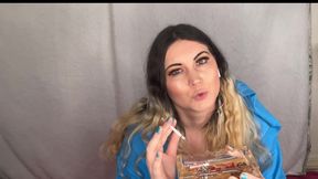 BBW Whore Just Loves Chain Smoking Her Strawberry Cigarettes