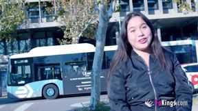 She makes her boyfriend debut in porn after showing herself outdoor!