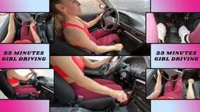 Muscular Girl in Leggings Drives Car and Pedals Pumping - Foot Fetish - Belly Fetish - Lululemon - Pedaling - Sneaker Fetish - Gear Shifting - Girl Aggressively Shifting - Foot Worship - Muscle Fetish - Biceps
