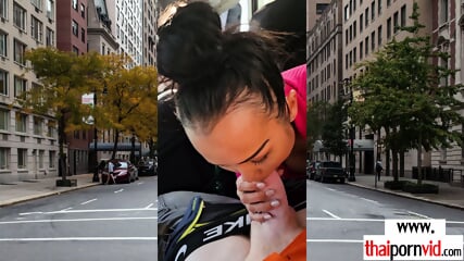 Naughty amateur Thai MILF Joon Mali welcomes her big cocked fan at Thailand