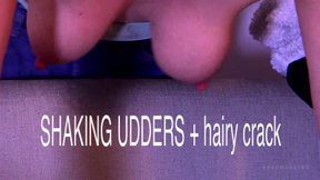 SHAKING UDDERS : big MILF NIPPLES hairy crack tits swinging out