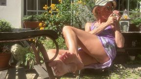 Feet tease while smoking