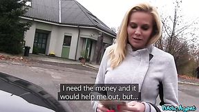Elegant Sexy Busty Blonde MILF Pleases a Stranger With Hot Fuck In His Car To Get the Desired Cash