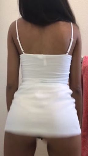 Shaking my ass in a mini dress with no underwear