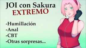 JOI extremo con Sakura. Anal, humillación, etc...