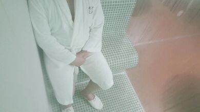 Cuck Watches Miss Squirting Get Creampied by Stranger in Sauna