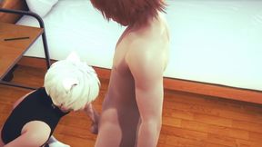 Yaoi Femboy - Tim the Fem Catboy Sucking a Dick