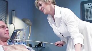 Huge tits femdom nurse milking cock