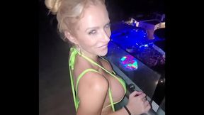 POV Blonde Raver Slut Takes You To Rooftop To Suck And Get Creampie