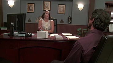 Horny Brunette In Lingerie Bobbi Starr Gets Fucked By Her Boss And Eats His Cum