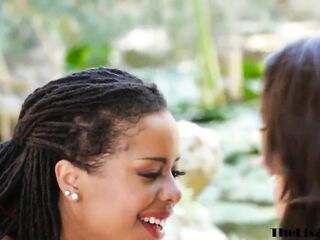 Black Kira Noir has erotic lesbo experience with Lisa Ann