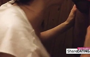 Greek cuckold slut Irina - Anal threesome in sauna