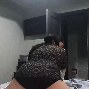 Dressed up Sissy shaking her ass for the fans