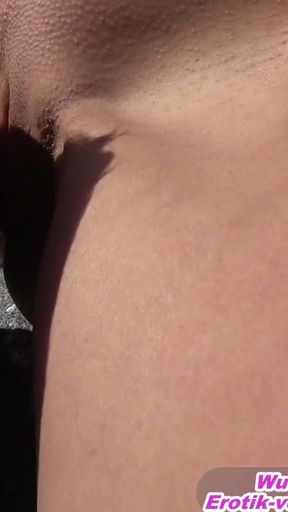 German public creampie sex on street with blonde teen   Clip 1