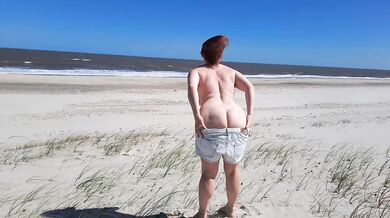 Naked stroll and desert stream public pleasure