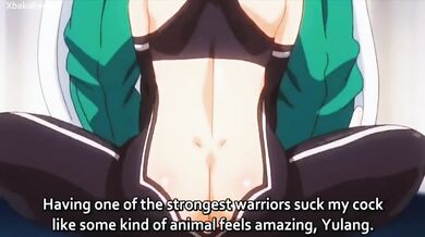 Shy anime girl gets a big dick fucked deep in her throat
