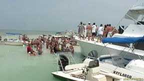 Sexy Curvy Amateurs Party Hard in Bikinis Aboard a Luxury Yacht