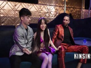 Ronnie Violet Fucks Stepdad And Stepbro At The Stripclub She Works In