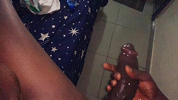 POV rubbing wanking my huge big black cock