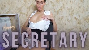 Nasty Secretary Fingerbangs Her Wet pussy&#x270C; Amidst Office Dinner, Lilu Moon