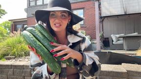 Desperate Housewife Triple Penetrates with 3 12in Cucumbers