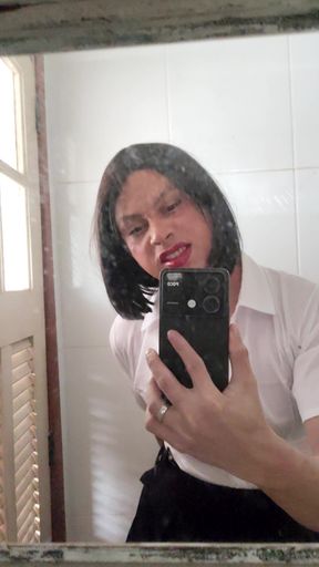 Putting in the ass in the bathroom