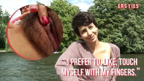 Cute Brunette Explores Her Hairy Pussy&#x270C; on a Boat